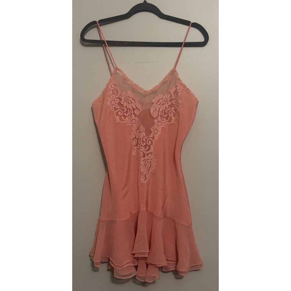 Vtg Y2K Victoria's Secret Gold Label Slip Dress Size Med Babydoll Fairy Coquette